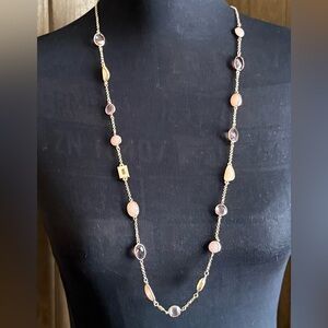 NWT Time & Tru Elegant Rose Gold and Pink Gemstone Necklace